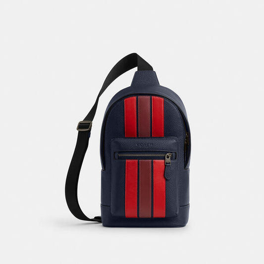 Image of Accessories. Productname: West Pack With Varsity Stripe in QB/MIDNIGHT NAVY MULTI colour by brand - Coach Outlet Australia