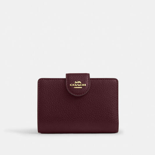 Image of Wallets & Money Clips. Productname: Medium Corner Zip Wallet in IM/DARK WINE colour by brand - Coach Outlet Australia