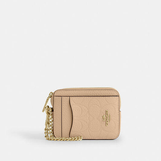 Image of Accessories. Productname: Zip Card Case In Signature Leather in IMOAT colour by brand - Coach Outlet Australia