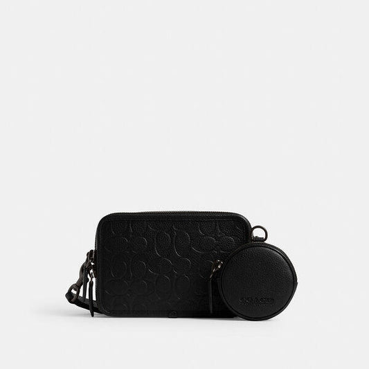 Image of Bags. Productname: Charter Crossbody Bag With Hybrid Pouch In Signature Leather in BLACK colour by brand - Coach Outlet Australia