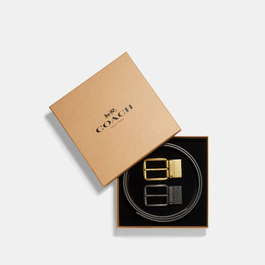 Image of Accessories. Productname: Boxed Harness Buckle Cut To in BLACK DARK BROWN colour by brand - Coach Outlet Australia