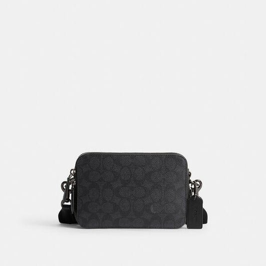 Image of Bags. Productname: Charter Crossbody Bag 19 In Signature Canvas in CHARCOAL colour by brand - Coach Outlet Australia