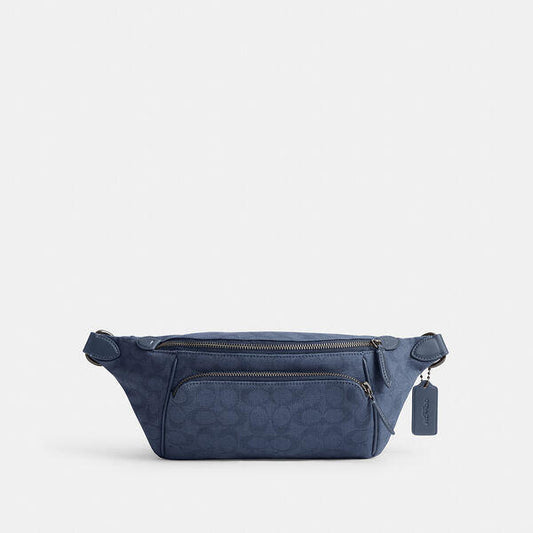 Image of Accessories. Productname: League Belt Bag In Signature Canvas Jacquard in WASHED CHAMBRAY colour by brand - Coach Outlet Australia