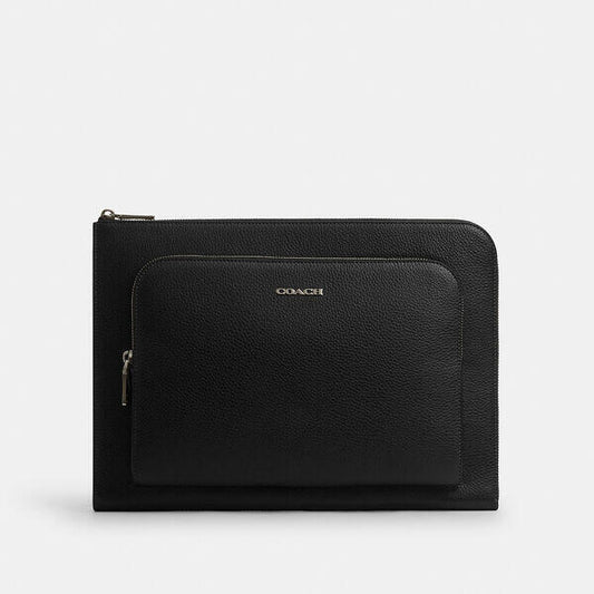 Image of Accessories. Productname: Ethan Portfolio In Signature Canvas in BLACK/BLACK colour by brand - Coach Outlet Australia