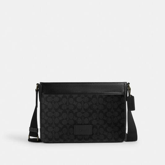 Image of Bags. Productname: District Crossbody Bag In Signature Canvas in CHARCOAL/BLACK colour by brand - Coach Outlet Australia