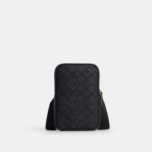 Image of Bags. Productname: Aden Crossbody Bag In Signature Canvas in CHARCOAL/BLACK colour by brand - Coach Outlet Australia