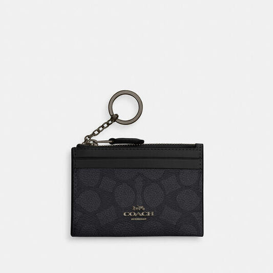 Image of Accessories. Productname: Mini Skinny Id Case In Signature Canvas in QB/CHARCOAL/BLACK colour by brand - Coach Outlet Australia