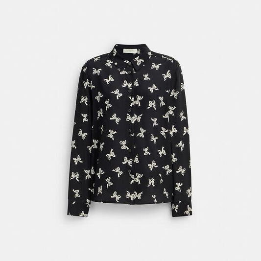Image of Blouses. Productname: Printed Blouse in BLACK MULTI colour by brand - Coach Outlet Australia