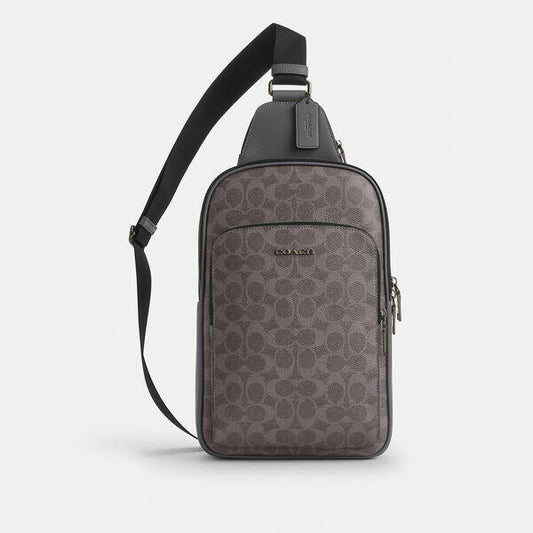 Image of Accessories. Productname: Ethan Pack In Signature Canvas in QB/GREY/CHARCOAL colour by brand - Coach Outlet Australia