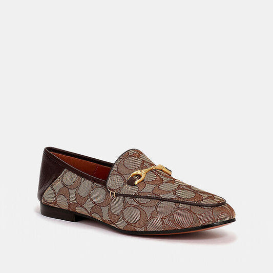 Image of Flats. Productname: Haley Loafer in KHAKI/MAHOGANY colour by brand - Coach Outlet Australia