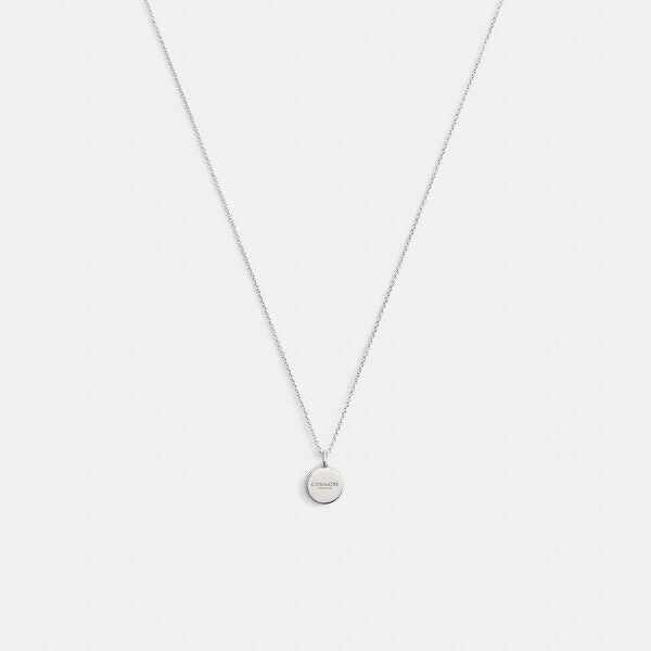 Image of Necklaces. Productname: Bottle Cap Pendant Necklace in SILVER colour by brand - Coach Outlet Australia