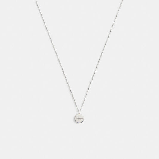 Image of Necklaces. Productname: Bottle Cap Pendant Necklace in SILVER colour by brand - Coach Outlet Australia