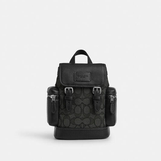 Image of Accessories. Productname: Sprint Sling Pack In Signature Jacquard in SV/CHARCOAL/BLACK colour by brand - Coach Outlet Australia