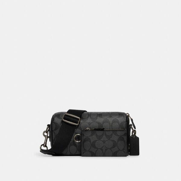 Image of Bags. Productname: Axel Crossbody In Signature Canvas in CHARCOAL colour by brand - Coach Outlet Australia