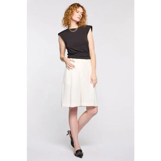 Image of a model wearing Shorts. Productname: Cordelia Short in Ivory colour by brand - sass and bide