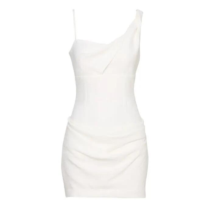 Image of a model wearing Dress. Productname: Cordelia Dress in Ivory colour by brand - sass and bide