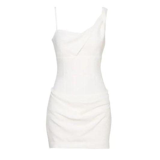 Image of a model wearing Dress. Productname: Cordelia Dress in Ivory colour by brand - sass and bide