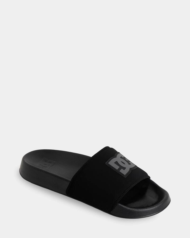 Image of Slippers. Productname: DC Shoes Mens Dc Slides Black/Black/Grey - in Black/Black/Grey colour by brand - DC Shoes