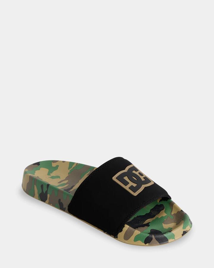 Image of Slippers. Product name - DC Shoes Mens Dc Slides Black/Camo in Black/Camo colour by brand - DC Shoes