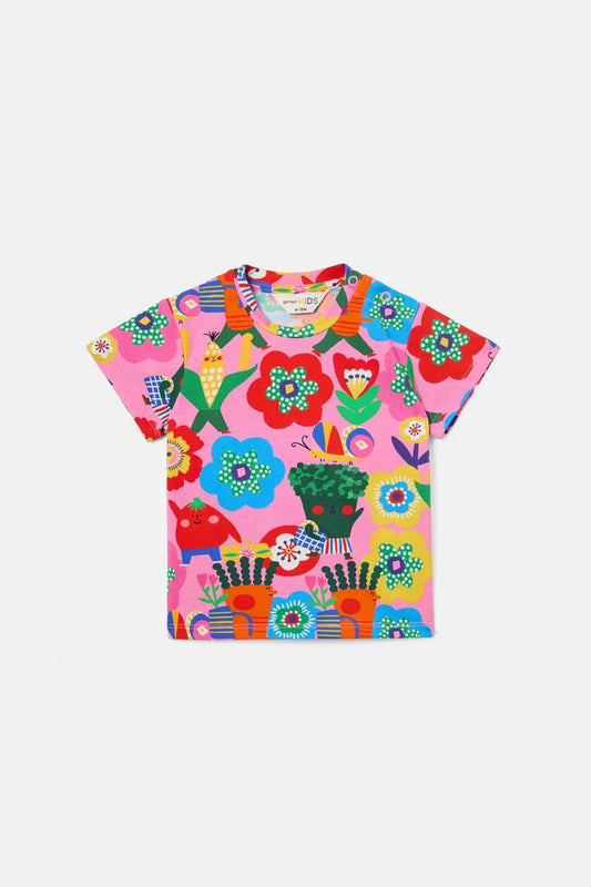 Image of a model wearing Tops. Productname: Walkabout Baby Tee in Pink colour by brand - Gorman