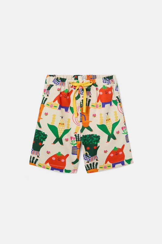 Image of a model wearing Shorts. Product name - Walkabout Kids Shorts in Cream colour by brand - Gorman