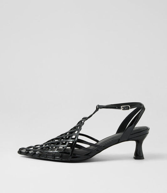 Image of Heels. Productname: Glee Black Patent Leather Pump Heels in BLACK colour by brand - MOLLINI