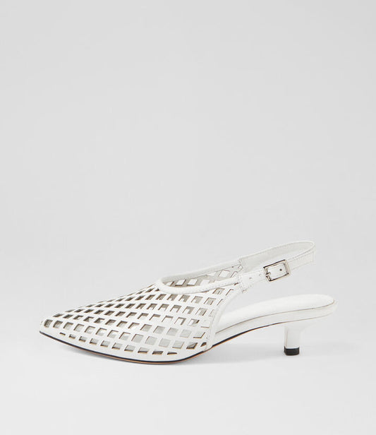 Image of Heels. Productname: Cidea White Leather Heels in White colour by brand - MOLLINI