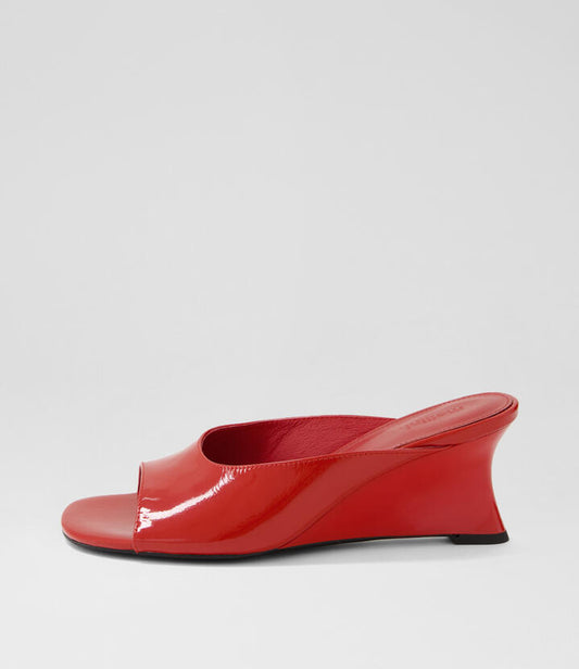 Image of Sandals. Productname: Fabrina Red Patent Leather Sandals in RED colour by brand - MOLLINI
