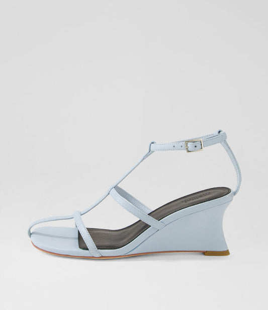Image of Sandals. Productname: Friyah Pale Blue Leather Sandals in PALE BLUE colour by brand - MOLLINI