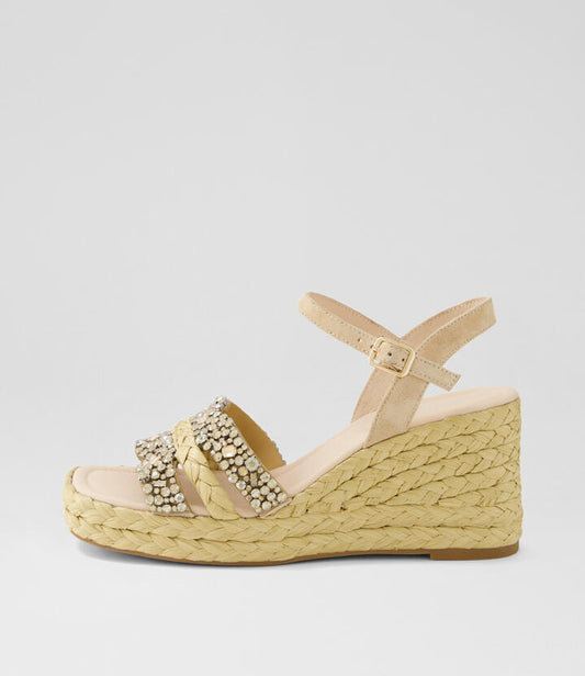 Image of Sandals. Productname: Vallio Latte Fabric Sandals in LATTE colour by brand - MIDAS