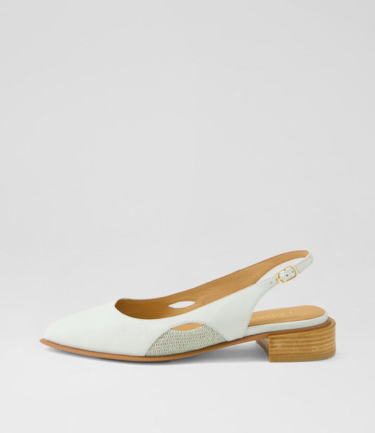 Image of Footwear. Productname: Edith Pale Blue Synthetic Raffia Leather Flat Shoes in BLUE colour by brand - MIDAS