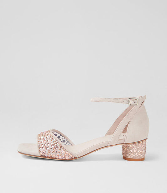 Image of Sandals. Productname: Helio Nude Multi Suede Sandals in NUDE MULTI colour by brand - MIDAS