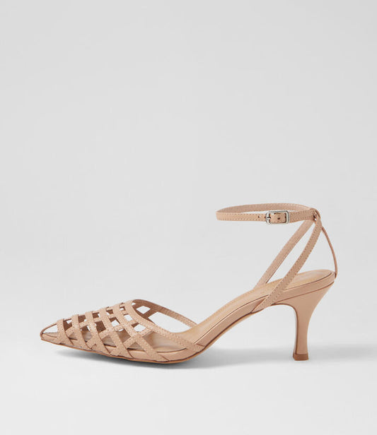 Image of Heels. Productname: Toria Nude Leather Pump Heels in NUDE colour by brand - MOLLINI