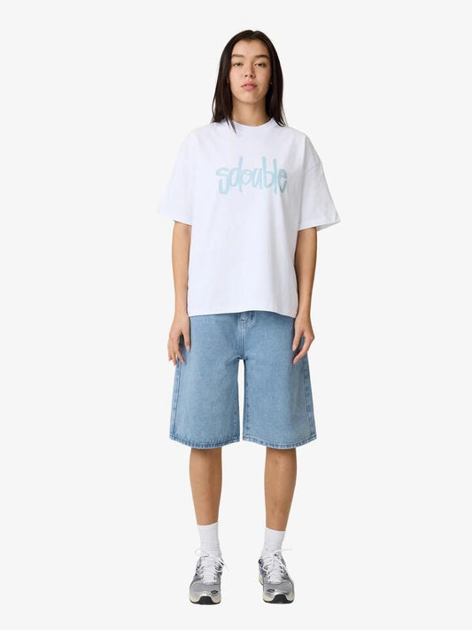 Image of a model wearing Shorts. Productname: S-Double Denim Standard Shorts in Light Blue colour by brand - S-Double