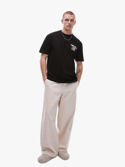 Image of a model wearing Tops. Productname: Topman Marseille Print Shirt in Black colour by brand - Topman