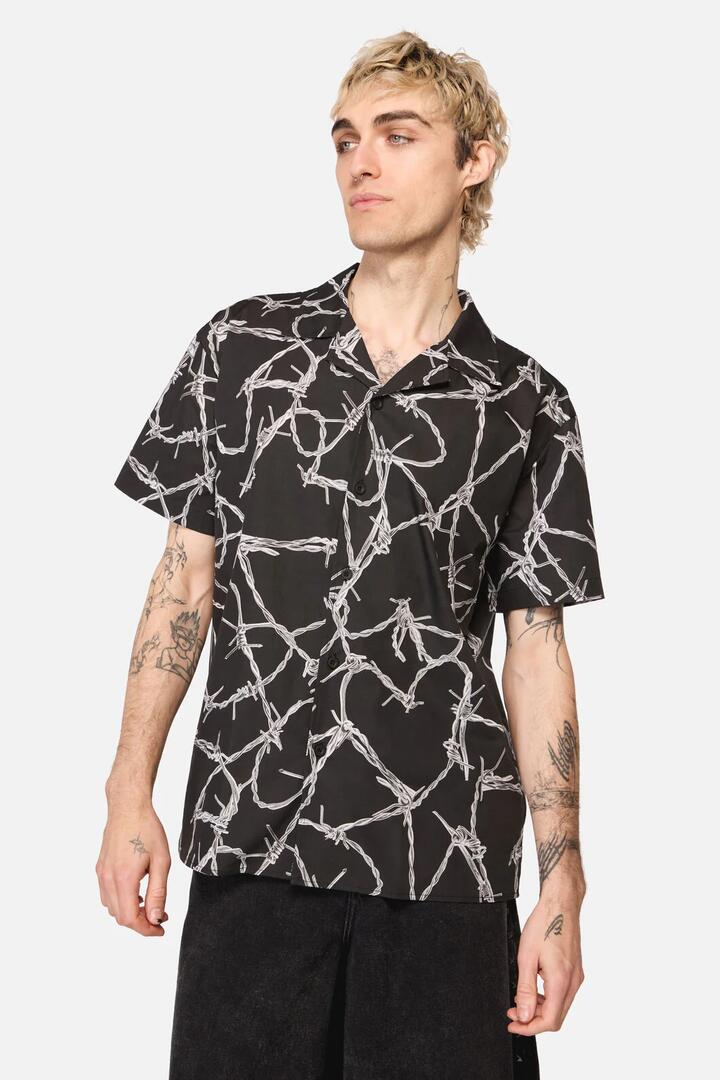 Image of Shirts. Productname: Sharp Hearted Ss Shirt in Black colour by brand - Dangerfield