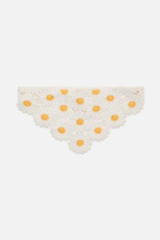 Image of Accessories. Productname: Daisy Crochet Head Scarf in White colour by brand - Princess Highway