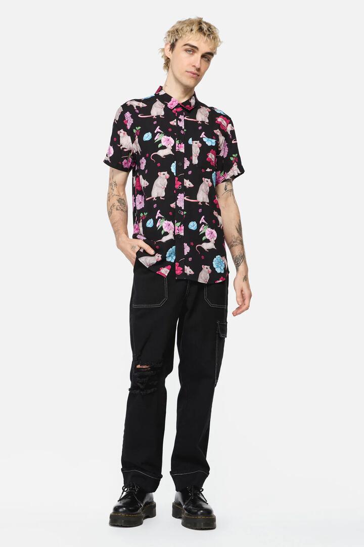 Image of Shirts. Productname: Rat-A-Tat SS Shirt in Black colour by brand - Black Friday