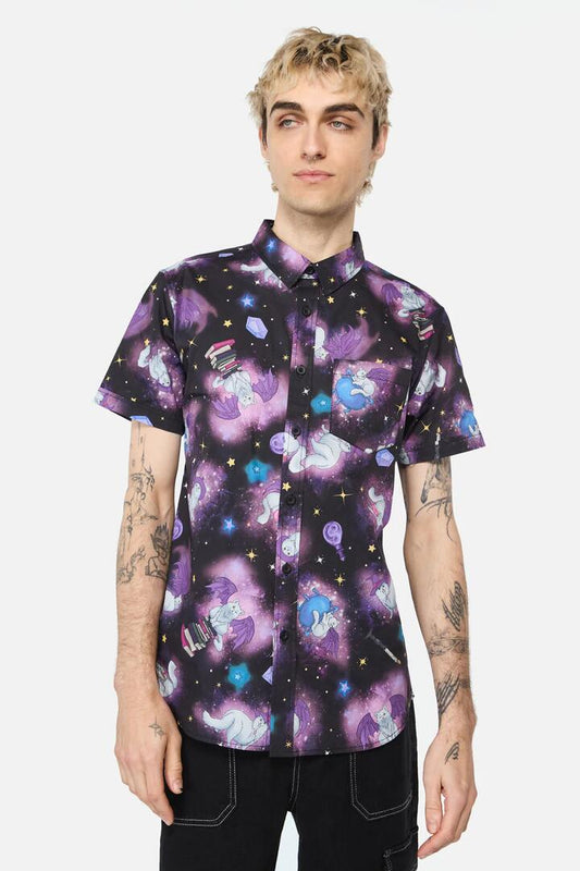 Image of a model wearing Tops. Productname: Witches Familiar SS Shirt in Black colour by brand - Black Friday