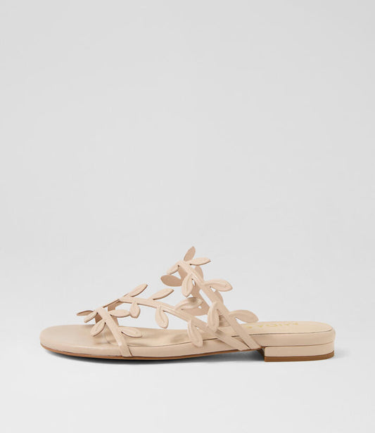 Image of Slippers. Productname: Kali Nude Leather Slides in NUDE colour by brand - MIDAS
