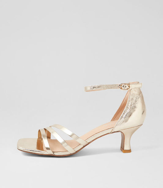 Image of Sandals. Productname: Udaya Gold Foil Leather Sandals in GOLD FOIL colour by brand - MIDAS