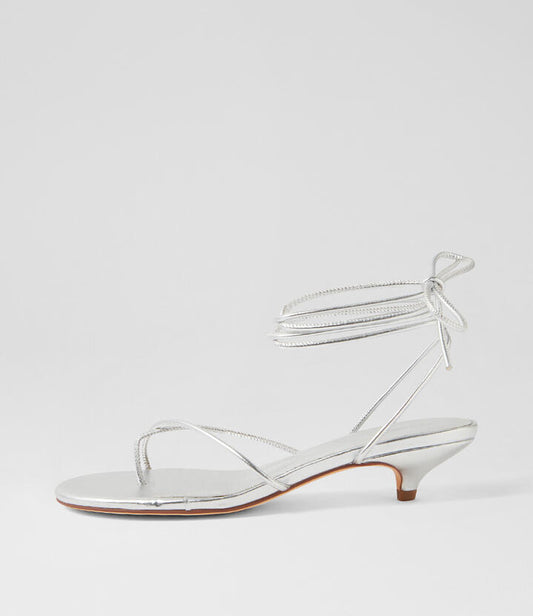 Image of Sandals. Productname: Nabliss Silver Leather Sandals in SILVER colour by brand - MOLLINI