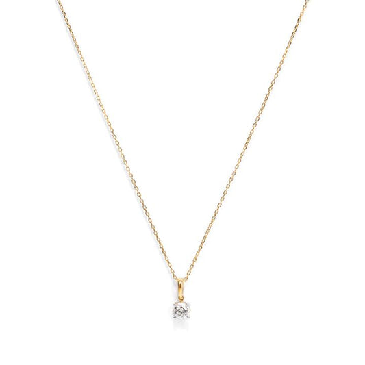 Image of Charms. Product name - 45cm 0.15ct Solitaire Laboratory-Grown Diamond Pendant Necklace in 9kt Yellow Gold in colour by brand - Bevilles