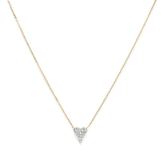 Image of Charms. Productname: 45cm Cluster Heart Pendant Necklace with 0.06tw of Laboratory-Grown Diamonds in 9kt Yellow Gold in Diamond colour by brand - Bevilles