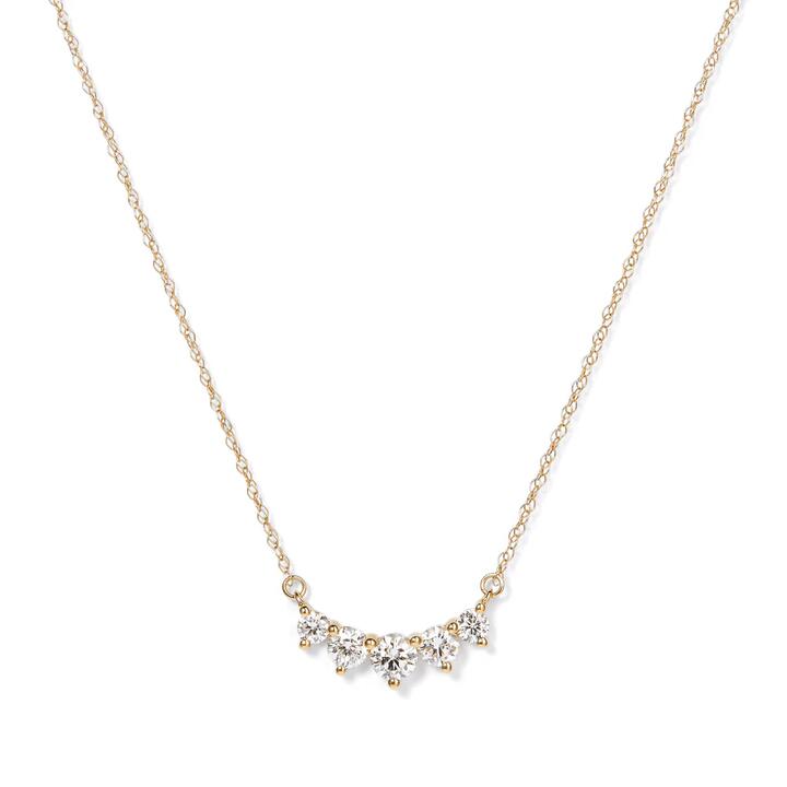 Image of Necklaces. Productname: 45cm Graduated Necklace with 0.50tw of Laboratory-Grown Diamonds in 9kt Yellow Gold in Diamond colour by brand - Bevilles