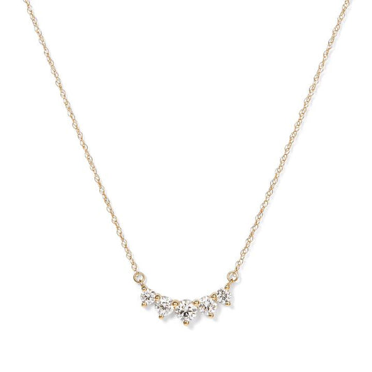 Image of Necklaces. Productname: 45cm Graduated Necklace with 0.50tw of Laboratory-Grown Diamonds in 9kt Yellow Gold in Diamond colour by brand - Bevilles