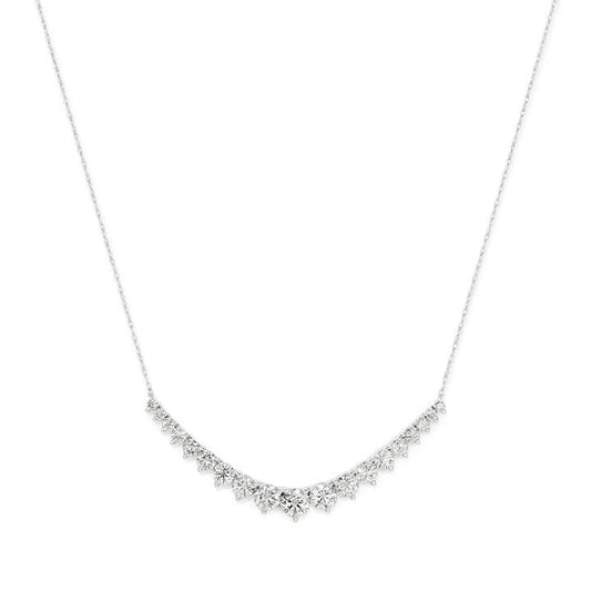 Image of Necklaces. Productname: 45cm Graduated Necklace with 2.00tw of Laboratory-Grown Diamonds in Sterling Silver with Rhodium Plating in Diamond colour by brand - Bevilles