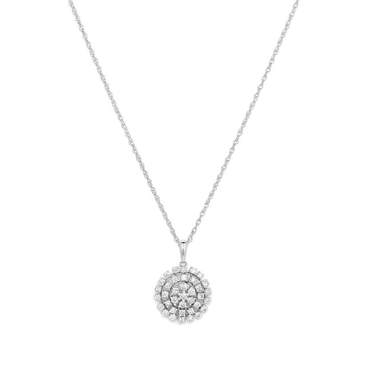 Image of Charms. Productname: 45cm Round Pendant Necklace with 0.50tw of Laboratory-Grown Diamonds in Sterling Silver and Platinum in Diamond colour by brand - Bevilles