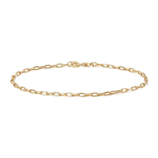 Image of Bracelets. Productname: 19cm 2mm Width Paperclip Bracelet in 9kt Yellow Bonded Gold in Gold colour by brand - Bevilles