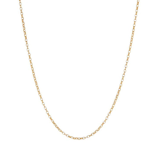 Image of Necklaces. Productname: 45cm Oval Belcher Chain Necklace in 9kt Yellow Bonded Gold in colour by brand - Bevilles